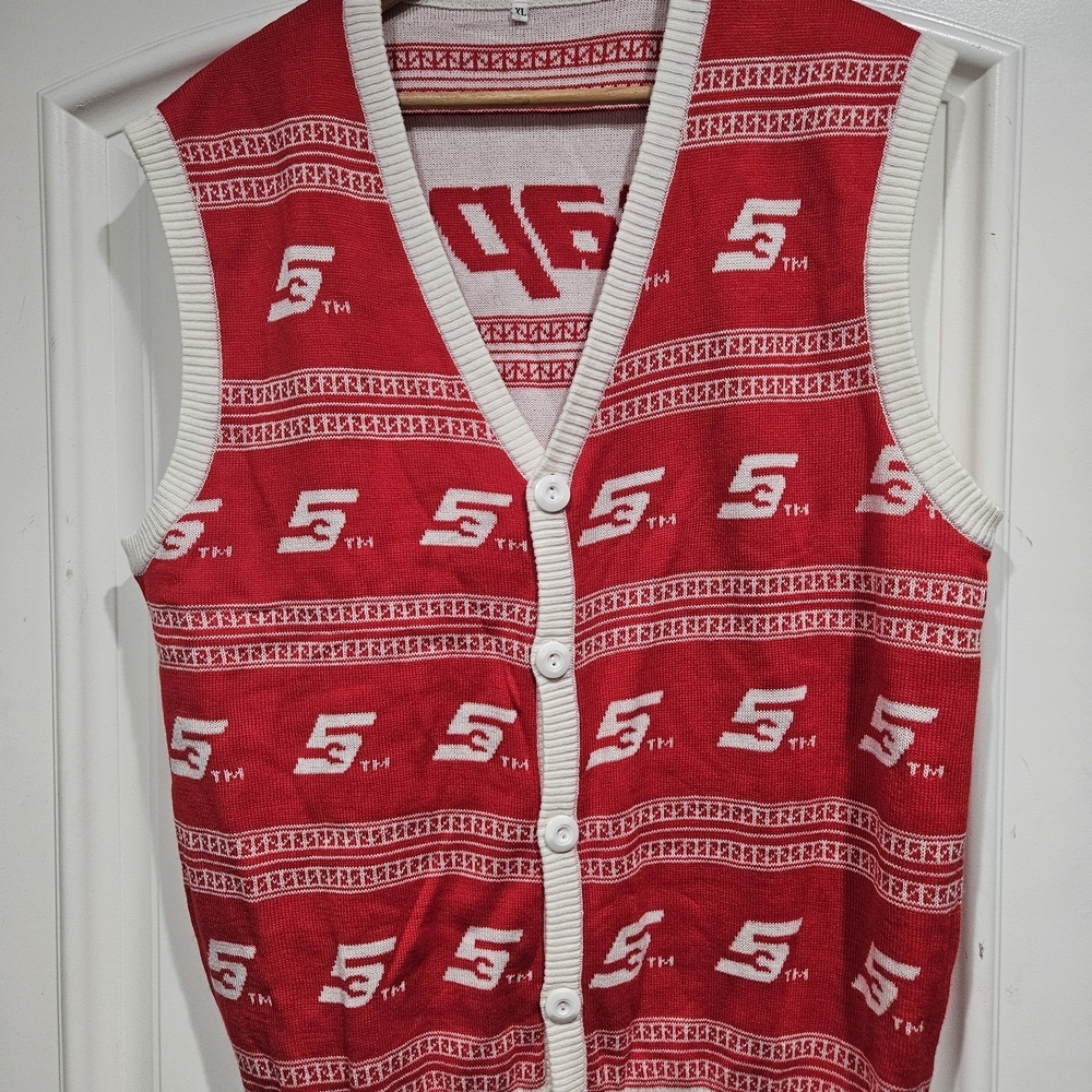 Snap On Tools Ugly Christmas Sweater Cardigan Vest. Size XL Collectible Vintage